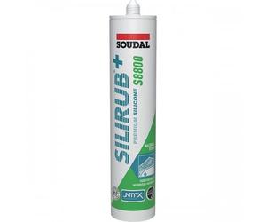 Mastic silicone sanitaire monocomposant - 300 ml - Silirub+ S8800 - blanc x15 SOUDAL