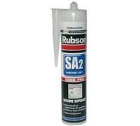 Rubson Mastic silicone SA2 Sanitaire 2-en-1 translucide antifongique fini lisse et brillant 280 ml