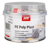 APP Poly Plast - Mastic polyester universel | Mastic carrosserie voiture pour réparation de acier, métal, aluminium, plastiques, béton, bois | Résine Polyester avec durcisseur | Beige clair | 0,6 Kg