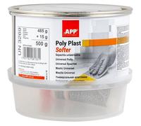 APP Poly Plast Softer - Mastic Polyester très Flexible | Mastic carrosserie Voiture pour réparation de Acier, métal, Aluminium, Plastiques, béton, Bois | Résine Polyester avec durcisseur | 0,5 Kg