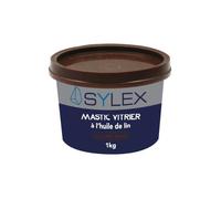 Mastic vitrier - SYLEX - 1kg - Huile de lin - Couleur: Brun - Bonne adhérence