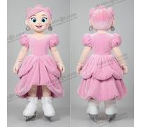 Masticot Paire de patins à glace blanche glissante, costume de mascotte