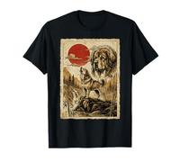 Mastiff tibétain Hurlant Vintage Ukiyo-e Art Japonais T-Shirt