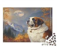 Mastiff tibétain Puzzles 1000 Pièces Cadeau Unique forêt Automne Challenge Toy À De Qualité Supérieure Peinture Art pour Adultes Enfants 1000pcs (75x50cm)