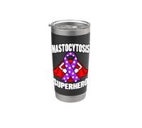 Mastocytose Superhero Purple Ribbon Awareness Gobelet isotherme en acier inoxydable double paroi