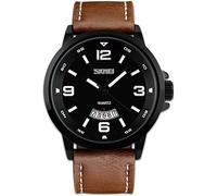 MASTOP Montre à quartz analogique classique pour homme avec date et bracelet en cuir étanche
