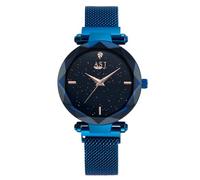 MASTOP Montre analogique de luxe à quartz pour femme - Bracelet en maille - Étanche, Mode/bleu, Montre à quartz