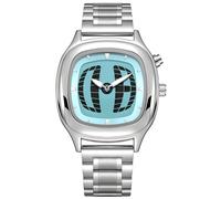 MASTOP Montre analogique moderne en acier inoxydable avec cadran coloré unique - Élégant et précis pour un usage quotidien, Bleu argenté, Montre pour homme motif araignée - Cadran rectangulaire unique