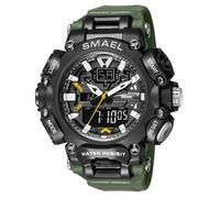MASTOP Montre de sport à quartz analogique numérique LED double affichage militaire étanche avec alarme, chronomètre, rétroéclairage 12h/24h, course à pied, natation