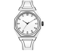 MASTOP Montre de sport à quartz tendance minimaliste noire et blanche - Design trou de ver analogique - Étanche - Inspirée de l'anime - Montre durable pour homme, blanc, Montre de sport décontractée