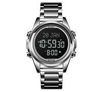 MASTOP Montre de sport numérique LED multifonction en acier inoxydable étanche pour homme