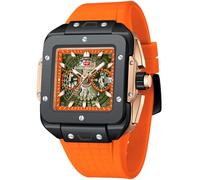 MASTOP Montre multifonction pour homme tendance carrée Affichage 12/24 heures Chronographe Étanche Calendrier Lumineux Chronomètre Bracelet en silicone Montre à quartz pour homme Cadeau Montre de