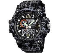 MASTOP Montre numérique pour homme - Étanche jusqu'à 50 m - Double cadran - Multifonctions - Analogique - Militaire - Sports de plein air - Étanche