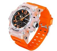 MASTOP Montre pour homme à grand cadran 5 ATM - Style militaire - Numérique - Transparente - Multifonction - Résistante à l'eau - Rétroéclairage - Alarme - Chronomètre - LED robuste - Pour