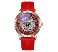 MASTOP Roulette Roue Montres pour Hommes Automatique Mécanique Montre pour Hommes Swinging Cadran Rotatif Design Creux Squelette Montres Acier Inoxydable Étanche Business Montre-Bracelet