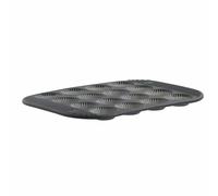 Mastrad Backform für 16 Mini-Tartelettes, Geriffelt, Gebäckform, Backblech, Silikonform, Silikon, Grau Transparent, F43014