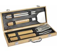 Mastrad BBQ-Set Grillkoffer Premium 4-tlg., Edelstahl, Bambus, Bunt, F19267