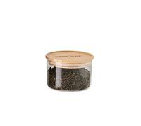 mastrad - Bocal De Stockage - Connecté Stor'Eat - Verre Borosilicate Résistant - Protège de l'Humidité - Couvercle Hermétique - Coloris Bambou - Sans BPA - 400 ml