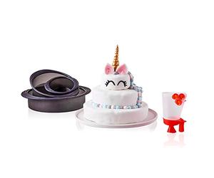 MASTRAD - Coffret Licorne - Cuisson & Décoration Cuisine Pâtisserie Desserts - 3 Moules en silicone anti-adhérant - 1 Mini Poche à Décorer - Sans BPA