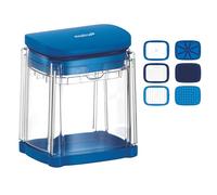 Mastrad - Coupe-Frites 3 en 1 avec Lames Inox - Récipient 1 Litre - Préparez Frites Maison, Allumettes & Potatoes - Découpe Facile de Légumes & Fruits - Compact & Compatible Lave-Vaisselle