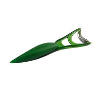 MASTRAD - Epluche Asperge - Double Lames Incurvées - Manche Ergonomique & Antidérapant - Lame En Inox - Ambidextre - Coloris Vert
