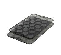 Mastrad Feuille de cuisson F45514 pour petits macarons 30x20x1 cm Lot de 2 Noir