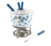 Mastrad F47534 Fondue au Chocolat Pompons Verre/Inox/Céramique/Cire Bleu