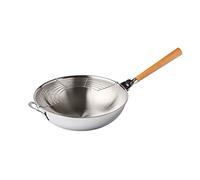 Wok Mastrad O'wok gourmet inox-poignee bois-grille - - Argent - Inox
