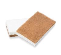 Full Circle in A Nutshell - Set d'éponges à Vaisselle en Noix - 2 éponges Naturelles Non rayantes pour la Vaisselle et Le ménage, Jaune