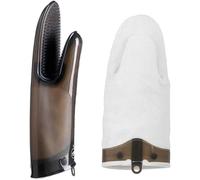 Mastrad - Gant De Cuisine Silicone & Coton - Gant Four Anti-Chaleur Jusqu'à 300°C - Gant Silicone Antidérapant - Étanche - Doublure Amovible Lavable - 30 cm - Noir