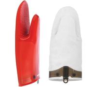 Mastrad - Gant De Cuisine Silicone & Coton - Gant Four Anti-Chaleur Jusqu'à 300°C - Gant Silicone Antidérapant - Étanche - Doublure Amovible Lavable - 30 cm - Rouge