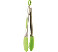 Mastrad Küchenzange, Grillzange, Kochzange, Küchenutensil, Edelstahl, Silikon, Grün, 26 cm, F16808