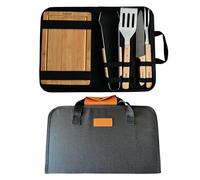 Mastrad - Mallette BBQ Complète - Kit Barbecue avec Planche À Découper, Pince, Spatule, Couteau & Fourchette - Compacte & Transportable - Ensemble d'Ustensiles Grill - Idéal BBQ - Idée Cadeau Homme
