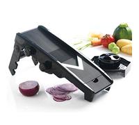 Mastrad - Mandoline Multilames Lame V - 6 Lames Acier Inoxydable - Facile D’utilisation - Confort & Sécurité - 1 Poussoir - Coloris Noir F20900