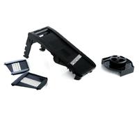 Mastrad - Mandoline Multilames - Trancheuse Sécurisée pour Fruits & Légumes - 3 Lames & 2 Râpes - Acier Inoxydable - Noire