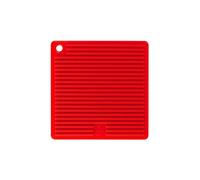 MASTRAD - Manique Carrée en Silicone - Protection Chaleur Jusqu’à 250 °C - Antidérapante & Souple - Utilisation Manique Ou Dessous De Plat - Rouge