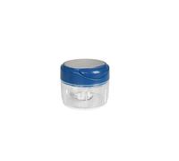 MASTRAD - Mini Hachoir Manuel - 30 Secondes - 170 ml - Hachez, Découper Et Mixer - Oignons, Ail, Echalotes, Herbes - 3 Lames A Double-Tranchant - Lames Amovibles - Bleu