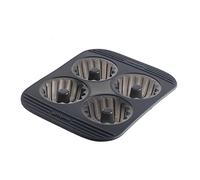 MASTRAD - Moule 4 Mini-Kouglofs - 100% Silicone Premium - Anti-Adhésif - Maintien Parfait - Gris Fumé