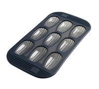 MASTRAD - Moule 9 Madeleines - 100% Silicone Premium - Anti-Adhésif - Maintien Parfait - Gris Fumé