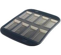 Mastrad Moule à pâtisserie pour 8 financiers, moule à pâtisserie, plaque de cuisson, moule en silicone, silicone, gris transparent, F42214