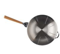 Mastrad OWok Gourmet Wok, Wokpfanne, Bratpfanne, Wokschale, Inox-Stahl, Silber, 32 cm, F63800
