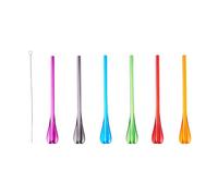 Mastrad - Paille cuillère F00956 - Réutilisable pour cocktails, milkshakes, smoothies - 6 couleurs