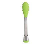 mastrad - Pince De Cuisine - Multi-usages - Pince de Service - S'ouvre Et Se Ferme d'une Seule Main - Manche en Acier Inoxydable - Embouts en Silicone - Ne Raye Pas Les Casseroles - 28 CM - Grise