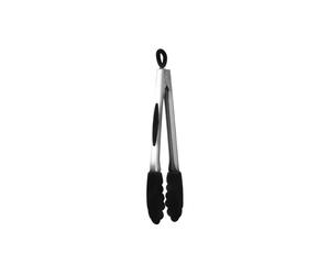 MASTRAD Pince multifonction de cuisine en acier inoxydable et silicone noir - 30 cm