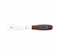 Mastrad Schokoladenschaber mit Thermometer 2in1, Küchenschaber, Küchenutensil, Silikon, Kunststoff, Inox-Stahl, Braun, F74116