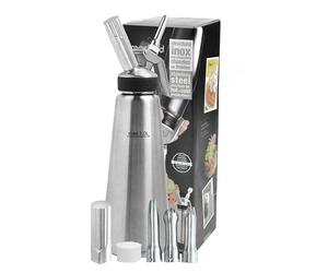 Mastrad - Siphon Professionnel 0,5 L En Inox - Inox Ultra Résistant - Sauces, Crèmes, Chantilly & Mousses Chaudes Ou Froides - Tête Démontable - Conforme AFNOR