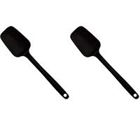 MASTRAD - Spatule - Cuillère - Préparation Cuisson Mélanger - Unibloc - En Silicone - Ne Raye Pas Les Casseroles - Noire, Noir, 27,5 (Lot de 2)