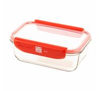 Mastrad StorEat M intelligenter Aufbewahrungsbehälter für Lebensmittel, Borosilikatglas, Rot, 1 L, F93010
