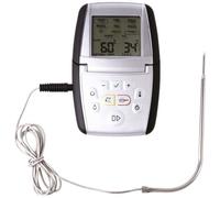 Mastrad - Thermosonde De Cuisson m°classic+ - Thermomètre Sonde 0 À 210°C - Programmable Viande & Cuisson - Compatible Four, BBQ & Induction - Alarme & Temps Restant - 1 Pile AAA inclus