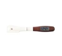 Mastrad – Thermospatule 2 en 1 : thermosonde chocolat et thermomètre à cœur, silicone marron